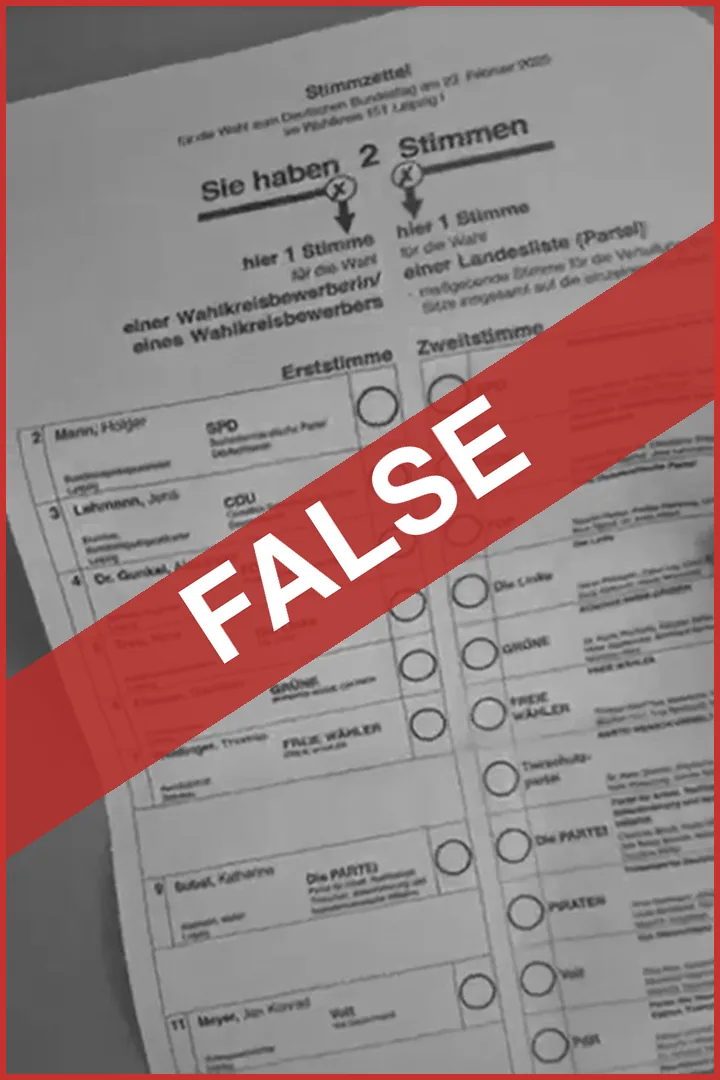 FALSE: forged ballot paper for Leipzig without a line for the AfD